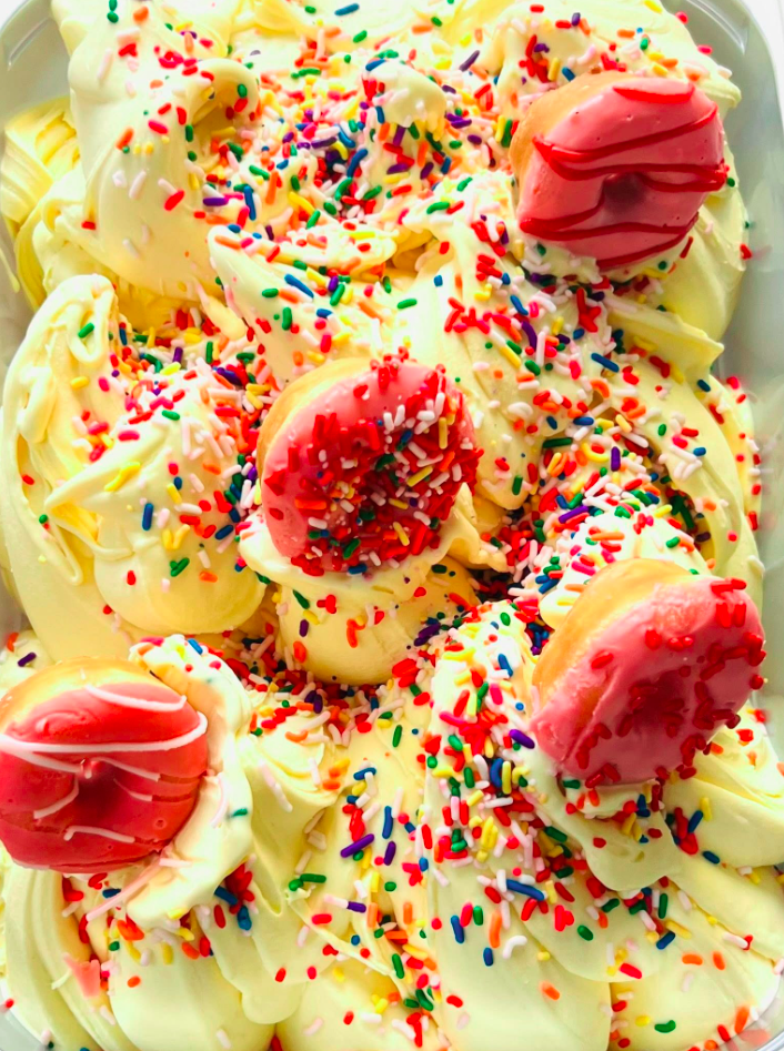 Rainbow-sprinkle gelato closeup — featured Instagram reel